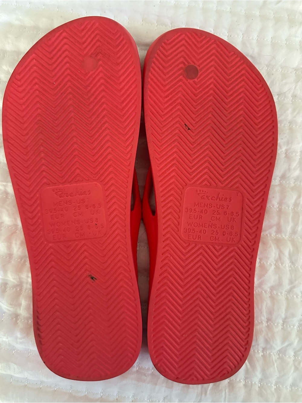 Red Women's Flip Flop Sandals - Picture 2 of 3